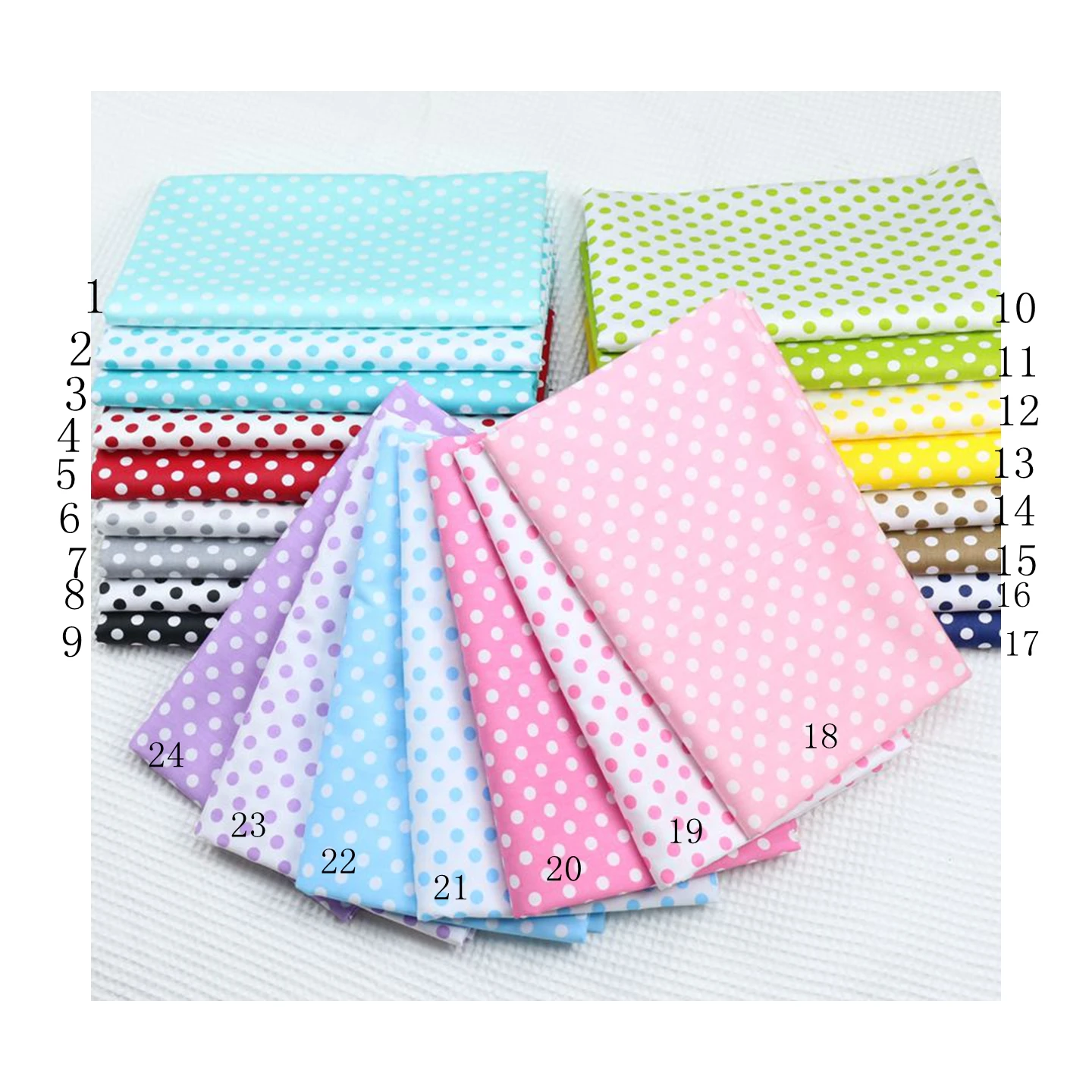 Delicate 0.8cm Polka Dot 100% cotton Fabric Quilting fabric Clothes Home Textile Bedding Sewing Doll Cloth DIY B01