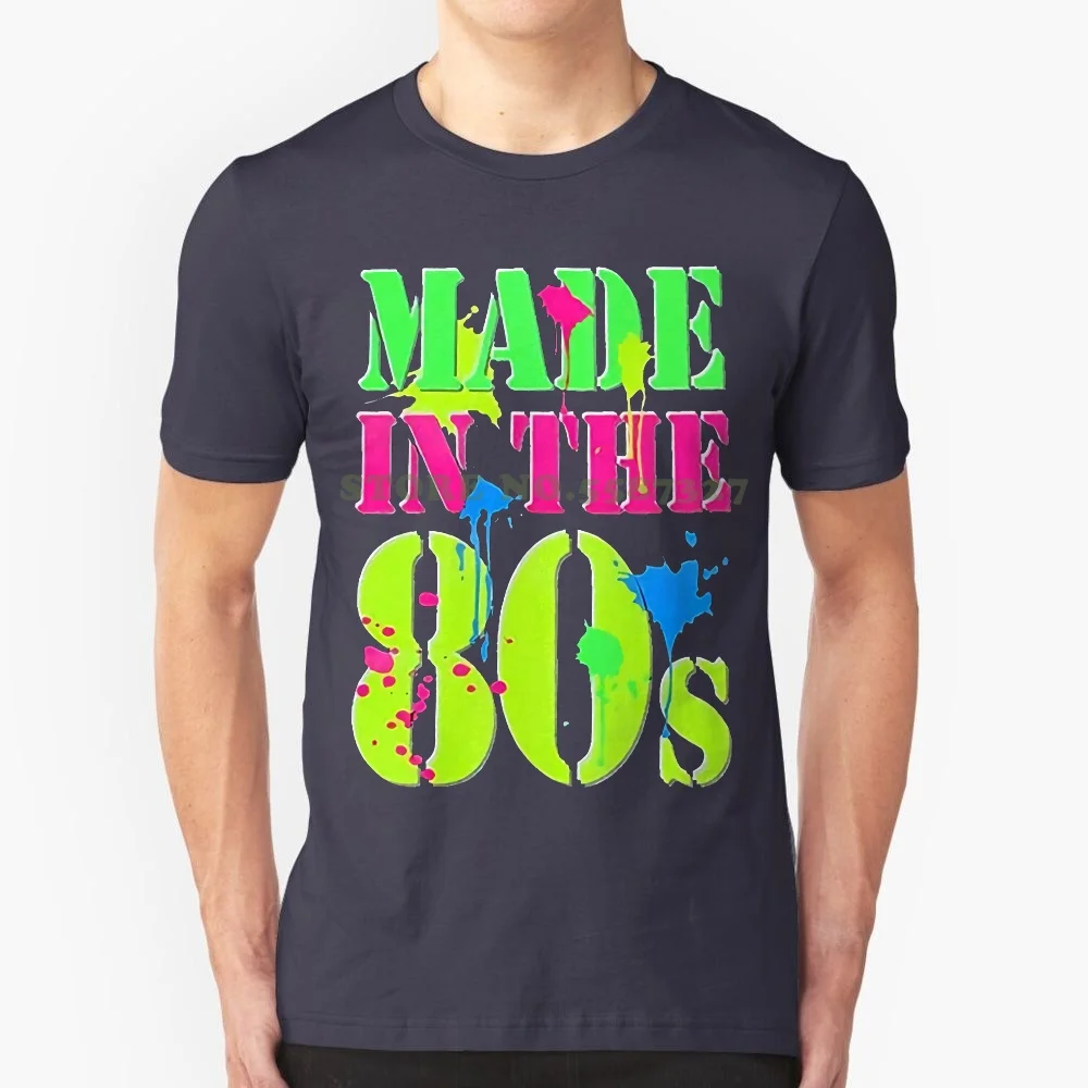 High Quality Custom Printed Tops Hipster Tees T Shirt Men's Generation X Made In The 80's Neon T Shirt