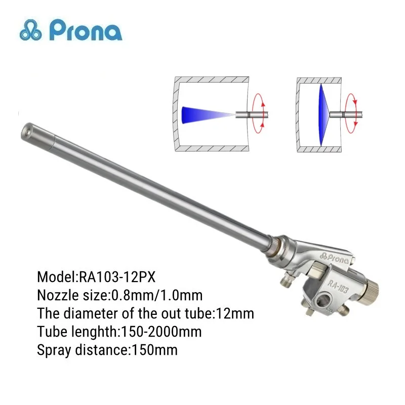 Prona RA103-PX Pesawat dan Pistol Semprot Cat Ekstensi Dinding Dalam, Pistol Semprot Dinding Bagian Dalam Tabung Panjang, Lukisan Pistol Pistol Pistol Air