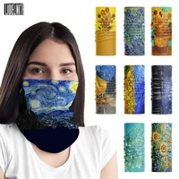 Nueva pintura al óleo, Bandana facial para mujer, arte Van Gogh, anillo Retro, bufanda, polaina para el cuello, estrella, Luna, noche, girasol, pañuelo Tubular para la cabeza para hombre