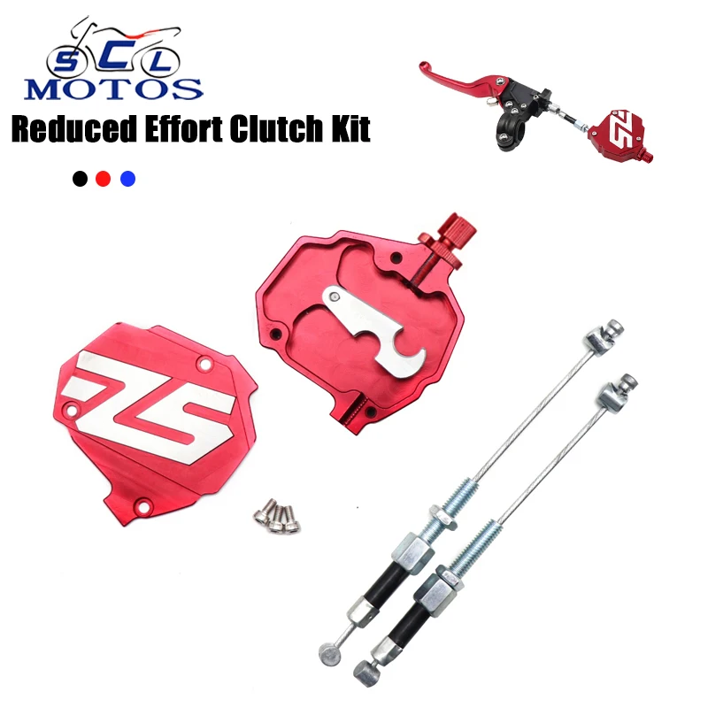 Alconstar Motorcycle Pair Stunt Clutch Lever Easy Pull Cable System Lite Clutch Kit Reduced Effort Clutch Kit for Dirt Pit Bike