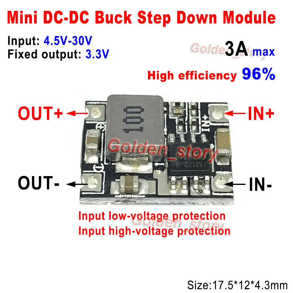 3A DC 4.5V-30V a DC 3.3V Mini DC-DC Buck Step-down convertitore Volt modulo regolatore 96% alta efficienza