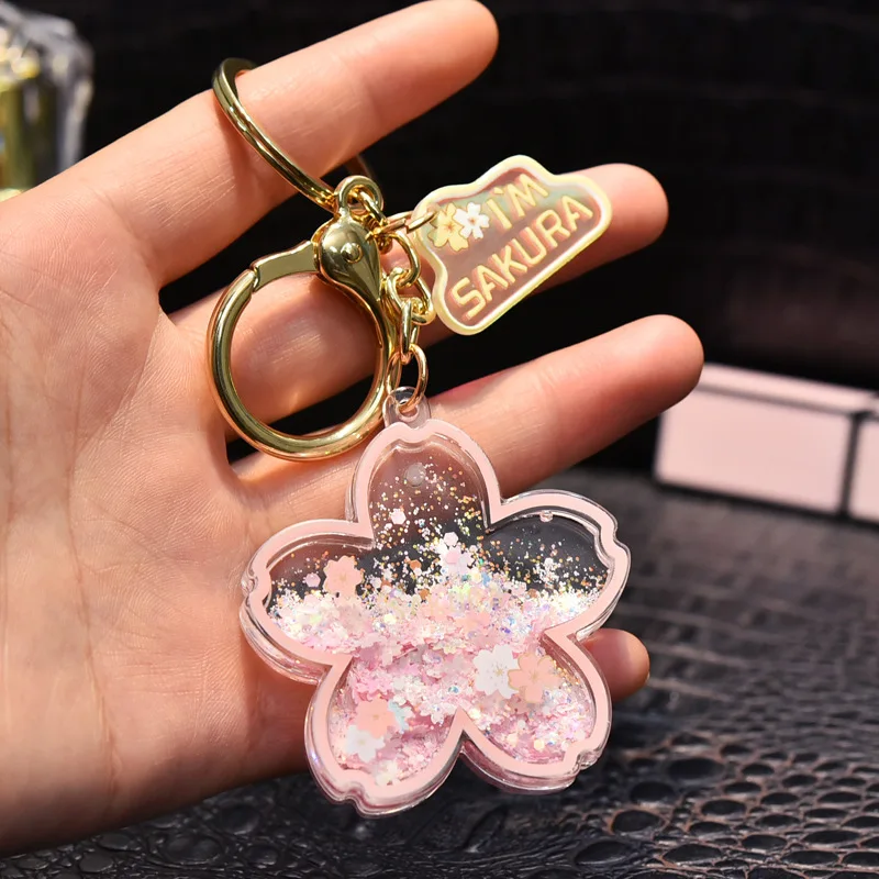 キーホルダー,オイル,桜の形をしたクリエイティブなアクリル