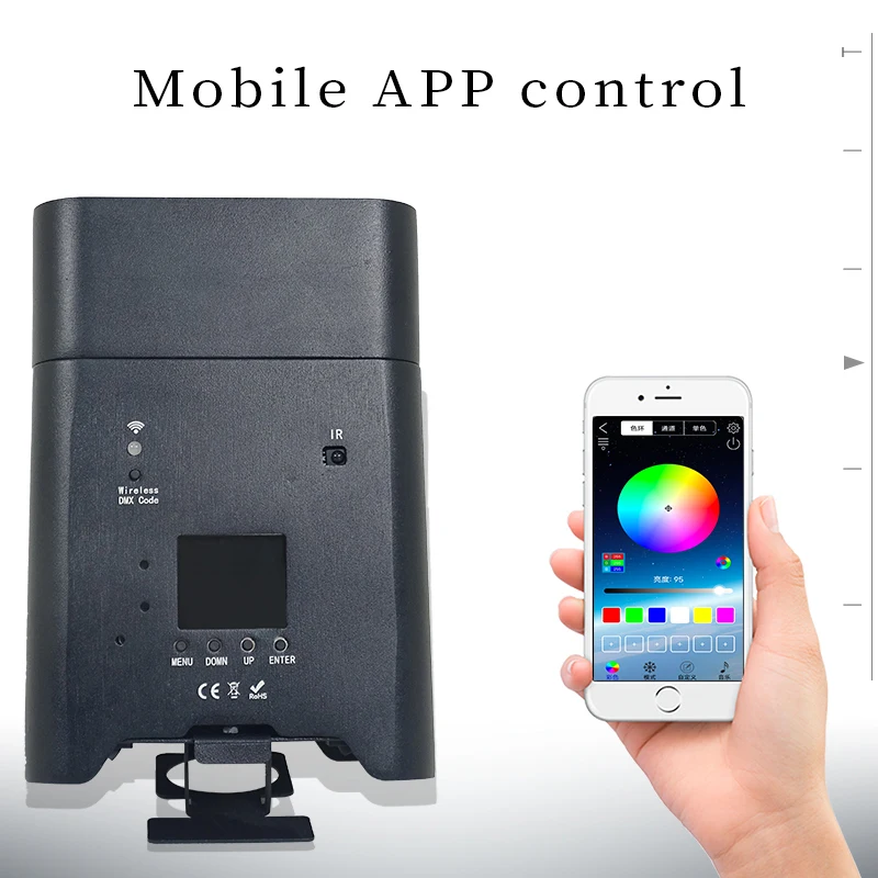 6x18w Battery Light RGBWAUV Wireless Par Light Remote Control Wifi Control Stage Light Wedding Ambient Light