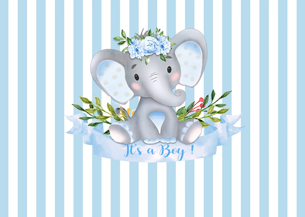 It's a Boy & girl – décor de table en forme d'éléphant, décor de fête prénatale, mignon, rose, bleu, blanc, dessert floral, bannière, arrière-plan pour séance photo