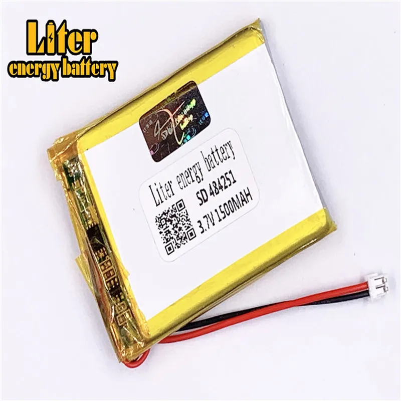 1.5MM 2pin złącze 3.7 V 484251 504050 1500mah akumulator LiPo solar li ion bateria litowo-polimerowa z PCM