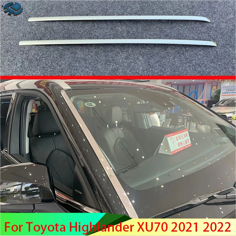 For Toyota Highlander XU70 2021 2022 Car Accessories Stainless steel front windshield bright trim