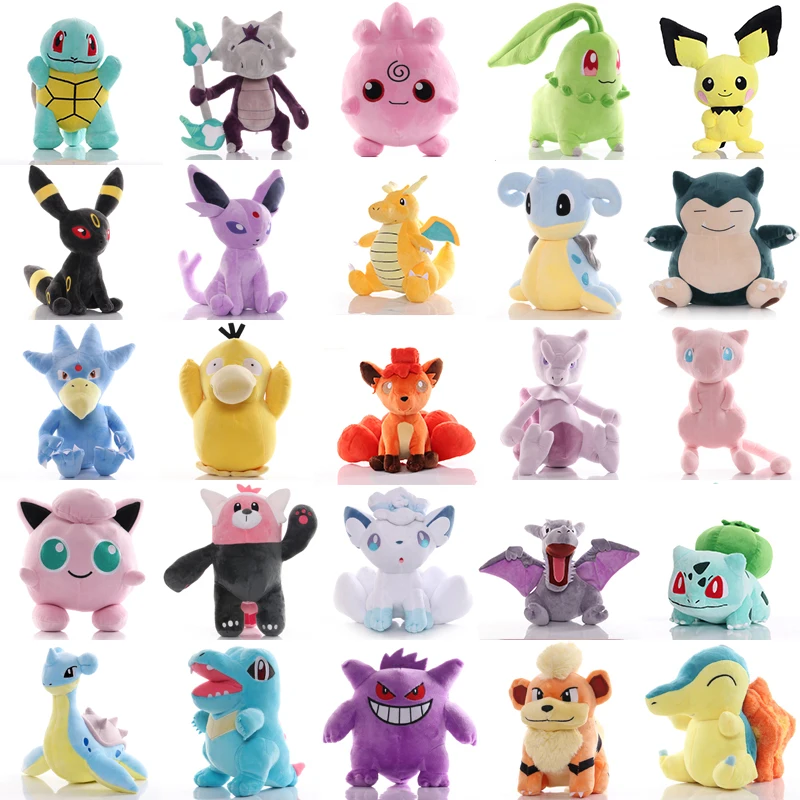 Pokemon Pikachu di grandi dimensioni bambola di peluche Squirtle Charmander Bulbasaur Eevee Snorlax Mewtwo creativo Anime farcito giocattolo regalo di natale
