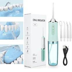 Portable Dental Scrubber Water Floss Brush Head USB Rechargeable Jet Flosser Waterproof Irrigator For Cleaning Teeth Oral