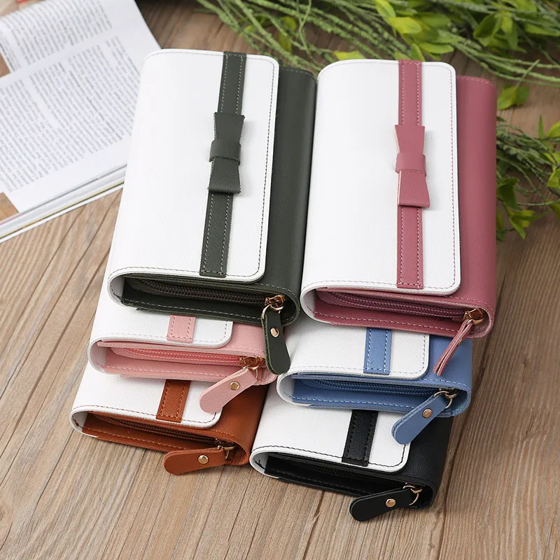 Women Girls Long Wallets Large-Capacity PU Leather Hasp Zipper Coin Purses Clutch Female Ladies Phone Credit Card Holder