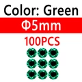 100 piezas de 5 mm, color verde