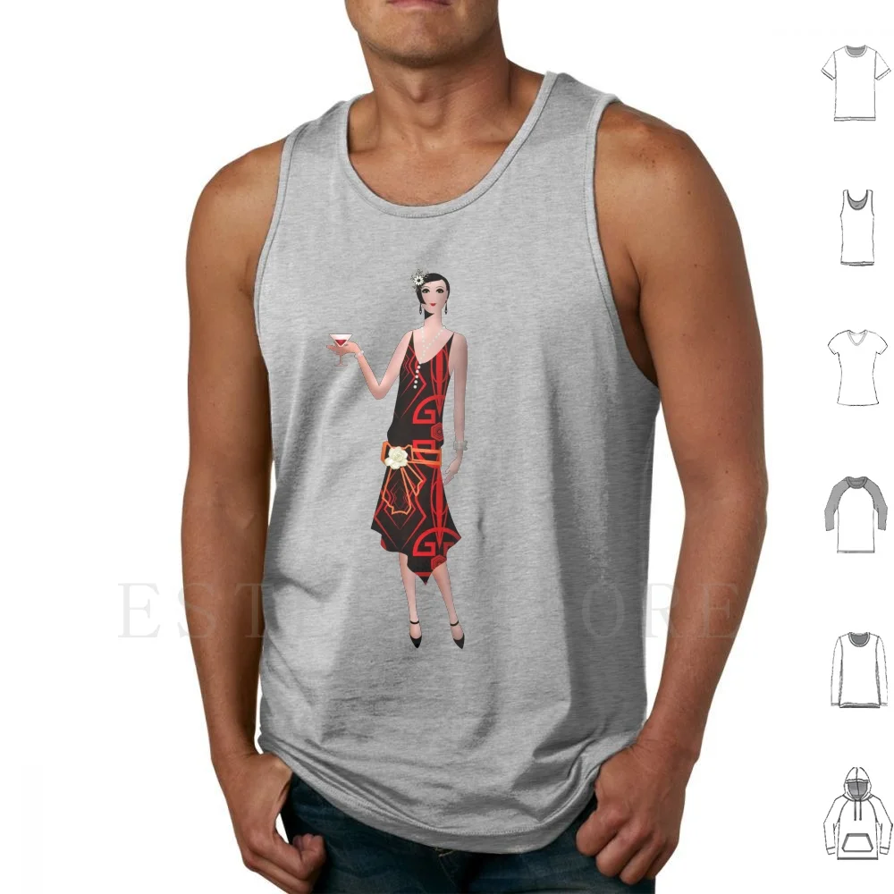 Gatsby Flapper-1920s Vintage Fashion Tank Tops Vest Sleeveless Gatsby Flapper 1920s Vintage Fashion Style 1920 Retro