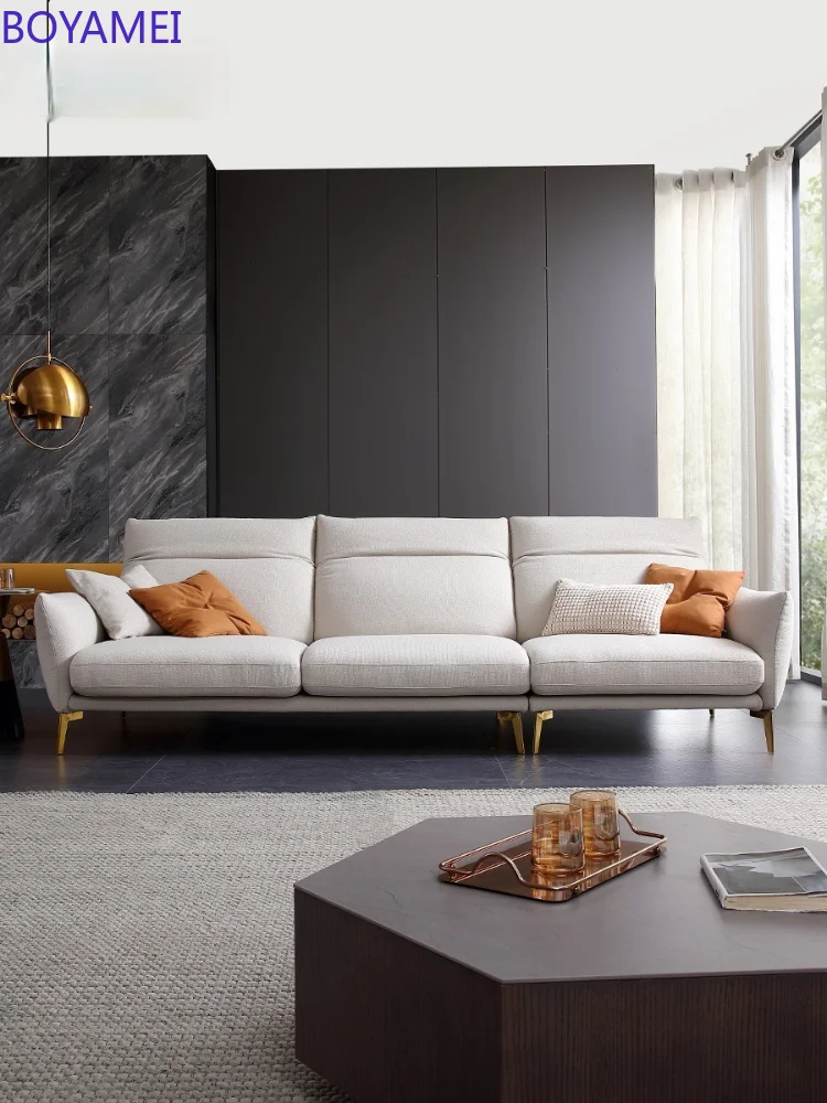 fabric sofa simple modern living room combination Nordic style luxury three-person small apartment sofa Italian style