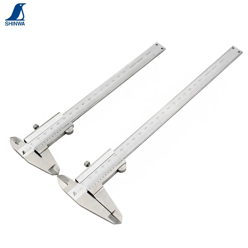 SHINWA Penguin Vernier Caliper Stainless Steel Depth Gap Measuring Tool 0-150mm/200mm/300mm 0.05mm  19899 19912 199131PCS