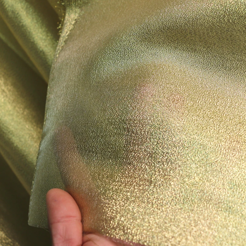 Per Meter Gold Indischer Gaze Stoff Dekorationen Material Glänzend Steif – Detail 9