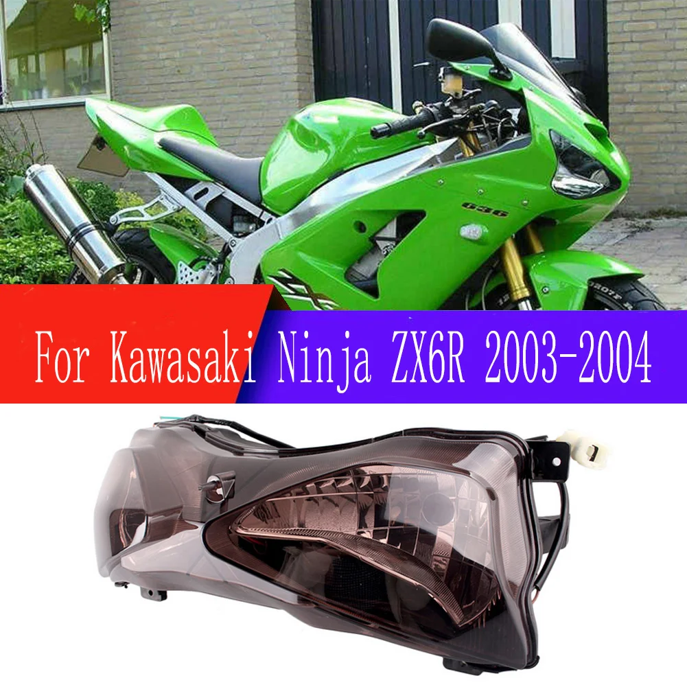 For Kawasaki Ninja ZX-6R ZX6R 636 2003 2004 Cafe Racer Motorcycle Accessories Front Headlight Headlamp Head Light Lighting Lamp