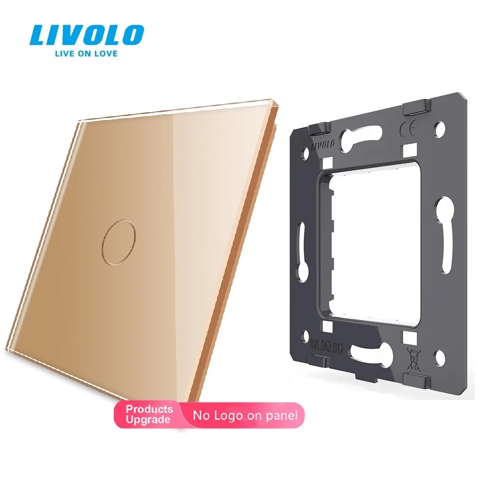 

Роскошное хрустальное стекло Livolo, 80 мм * 80 мм, стандарт ЕС, одинарная стеклянная панель для 1-бандового настенного сенсорного переключателя, VL-C7-C1-11