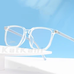 KatKani Men's And Women's Retro Sheet Metal Core Leg Transparent Glasses Frame Square Fashion Optical Prescription Glasses Frame