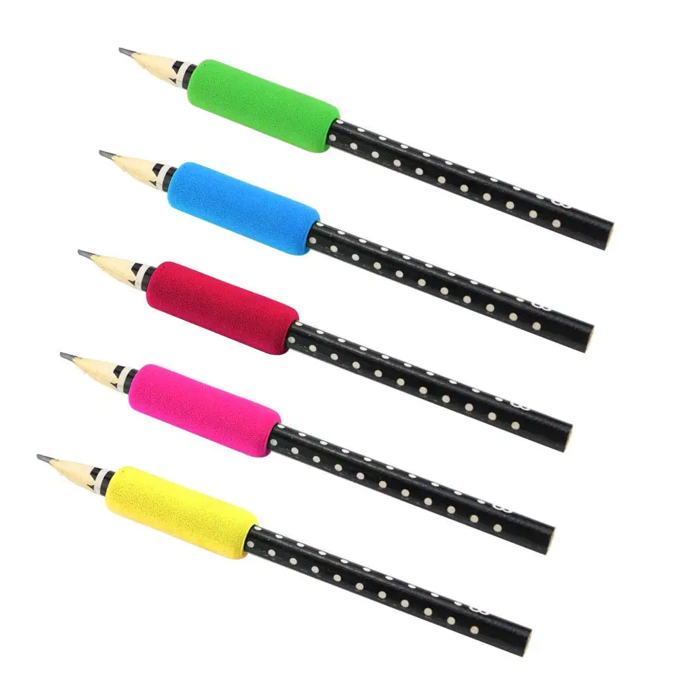 10Pcs Bleistift Griffe Schreiben Hilfe Weiche Schaum Bleistift Griffe Stift Halter Bleistift Greifer für Studenten, Verschiedene Farben