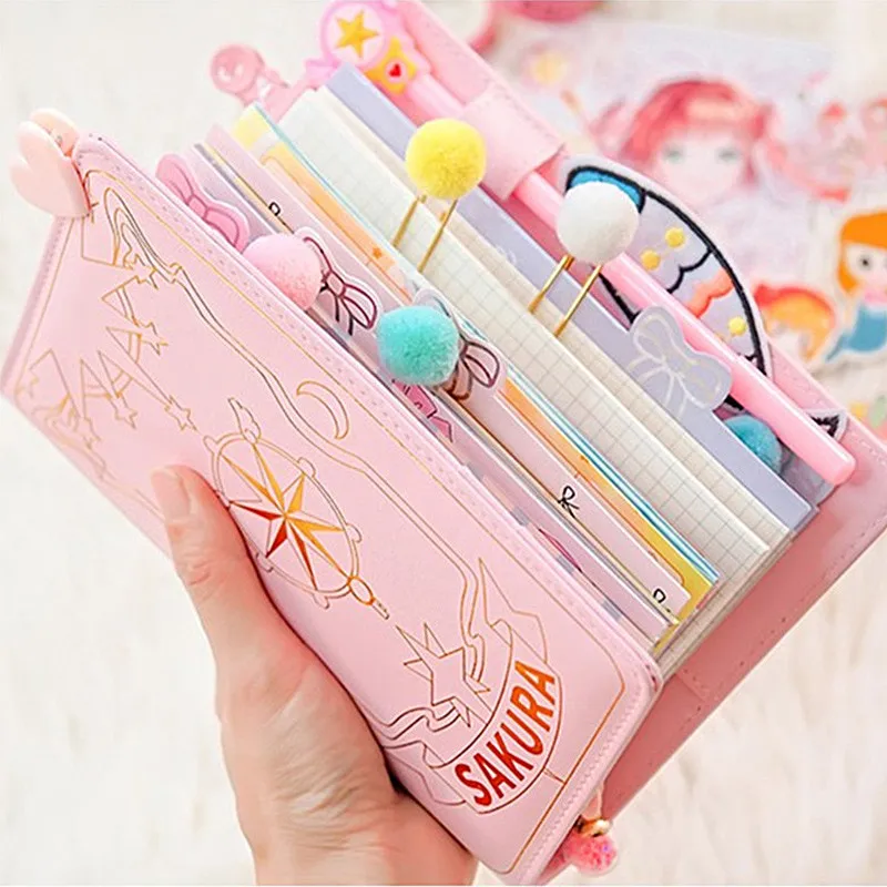 Cosplay Girly Heart Handbook Set Accessories Anime Card Captor Sakura Looseleaf Diary Notebook School Season Student Handbook