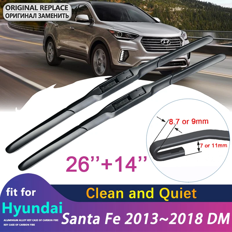 

Car Wiper Blade for Hyundai Santa Fe 2013~2018 DM IX45 Windscreen Windshield Wipers Car Accessories j Hook 2014 2015 2016 2017