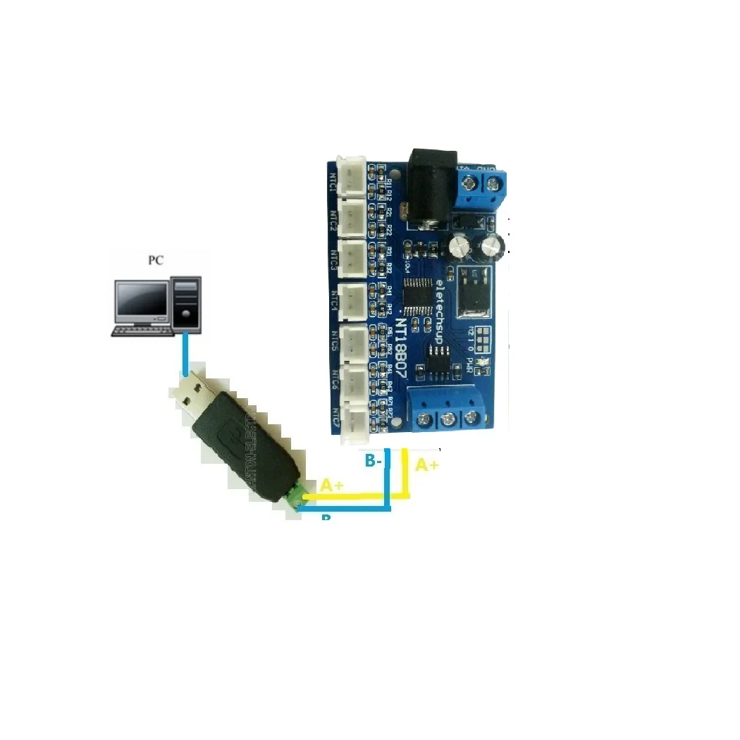 7CH DC 12V RS485 NTC Thermistor Temperature Sensor Modbus Rtu Remote acquisition monitor Module B3950 10K 1%