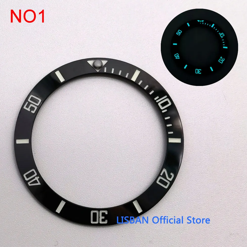 40mm Super Luminous Watch Ring Ceramic Bezel Insert for Sub Watch Case Accessories Inner diameter 31.5mm