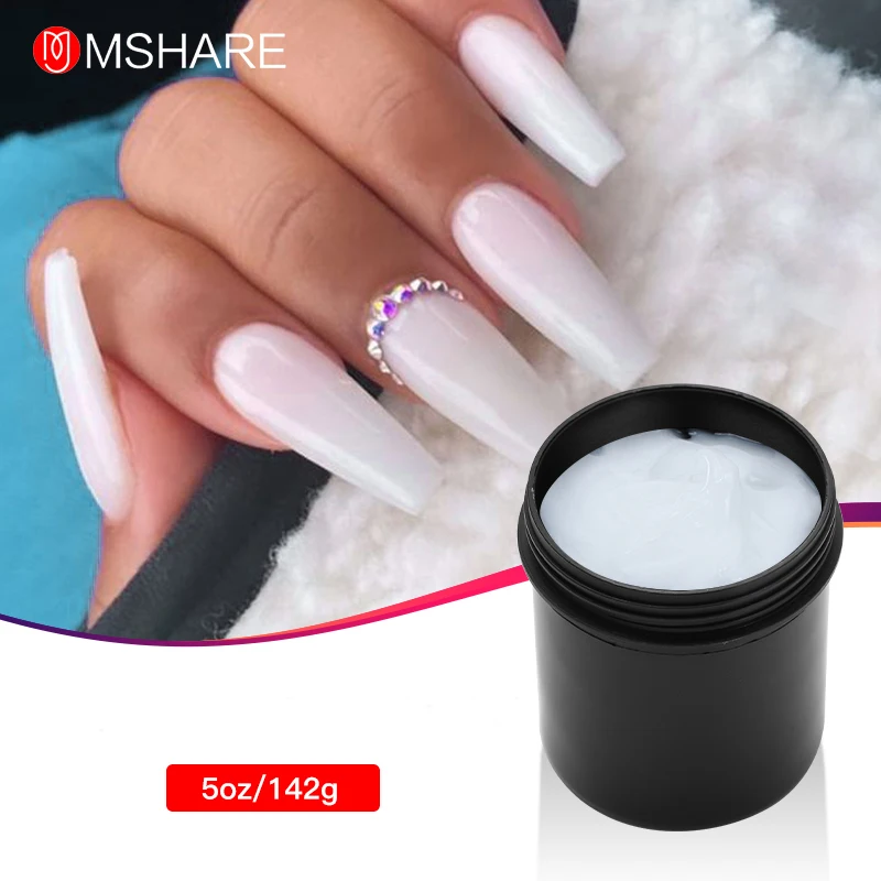 

MSHARE Milky White Jelly Gel Pink Clear for Nail Extension Medium Soft UV Nail Hard Gel 142g