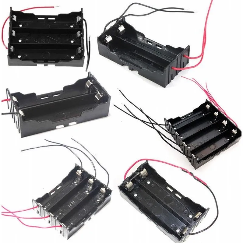 

300pcs/lot MasterFire Black Plastic Battery Holder Box For 1x 2x 3x 4x 18650 With 2 4 6 8 Leads Batteries Storage Case Shell