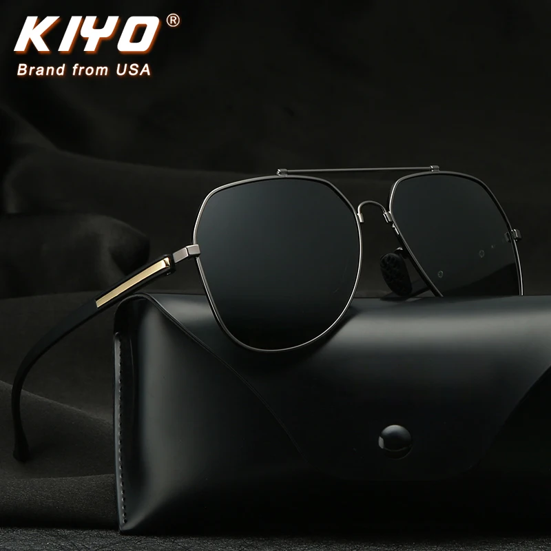 KIYO Brand 2020 New Women Men Oval Polarized Sunglasses Metal Classic Sun Glasses High Quality UV400 Driving Eyewear 1502