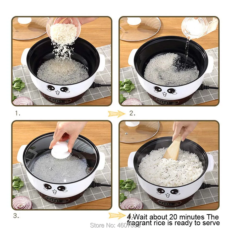 Casserole chauffante électrique multifonctionnelle, cuiseur à vapeur, cuiseur chaud, nouilles, riz, œufs, soupe, 220V