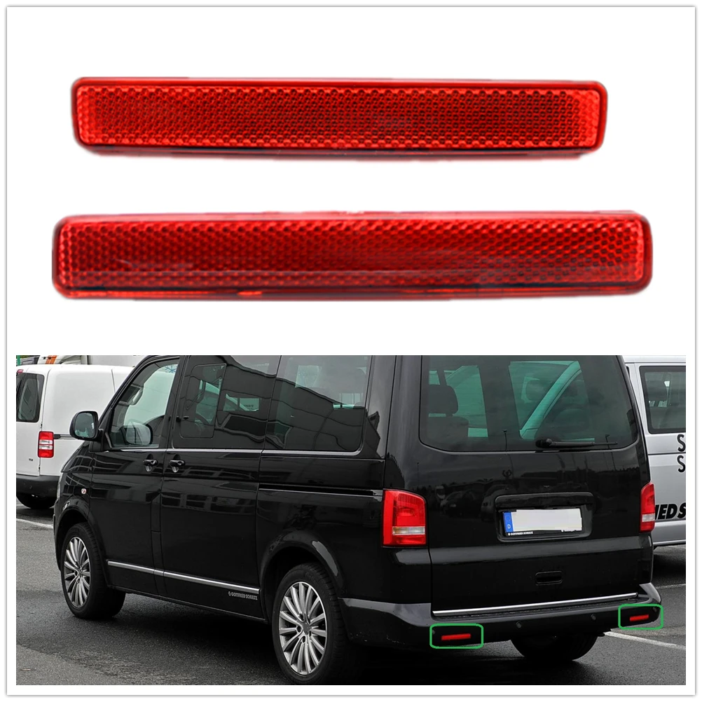 

2Pcs Left & Right For VW Transporter Multivan T5 T6 2010-2015 Red Rear Bumper Reflector Tail Light Bars Brake Parking Warning