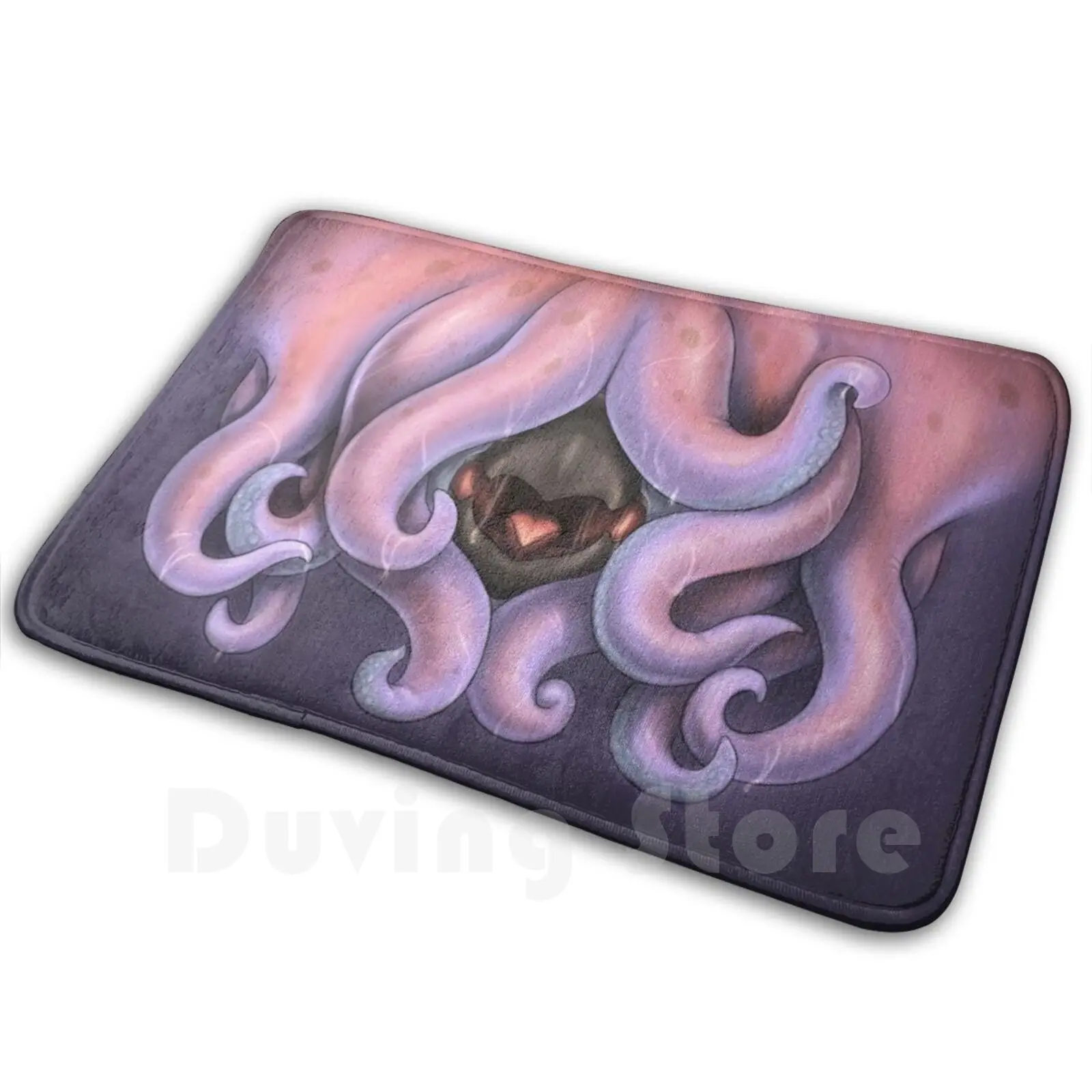 Kraken Monster Face Carpet Mat Rug Cushion Soft Kraken Squid Monster Octopus Tentacles Beak Sea Monster Marine