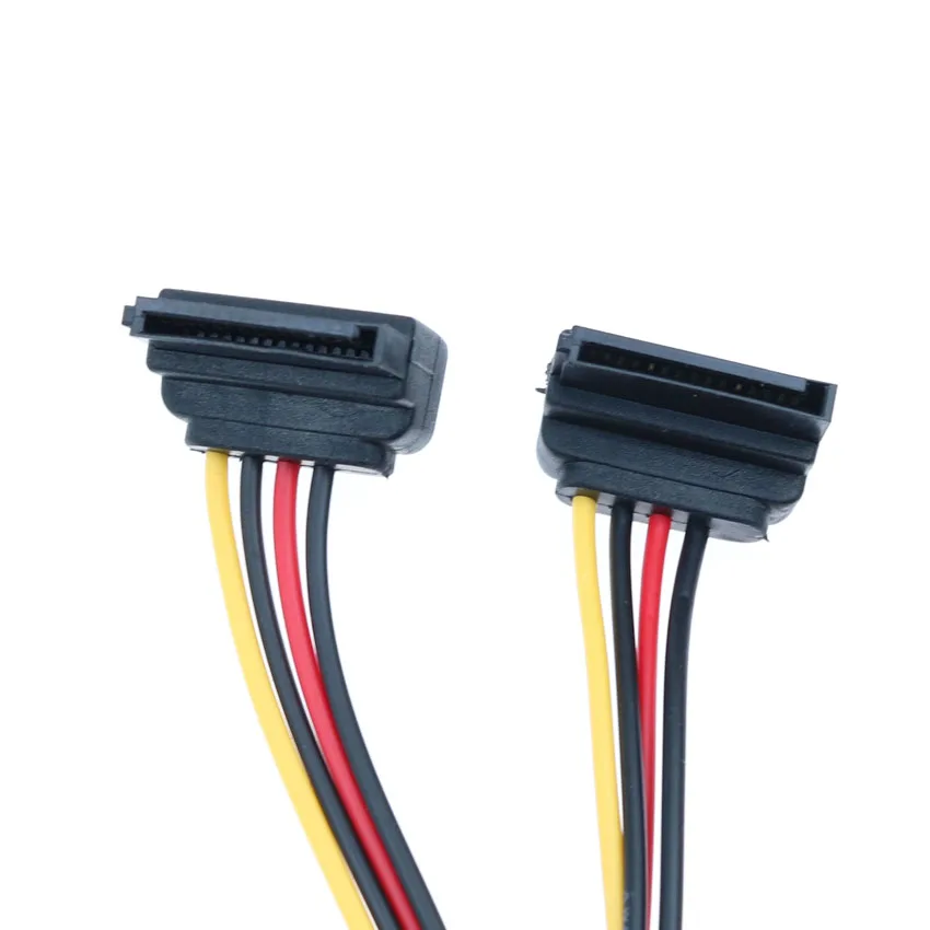 Cltgxdd 90 gradi SATA 15 Pin maschio a doppio 15 P femmina Y Splitter adattatore cavo di alimentazione cavo disco rigido per Computer di alta qualità
