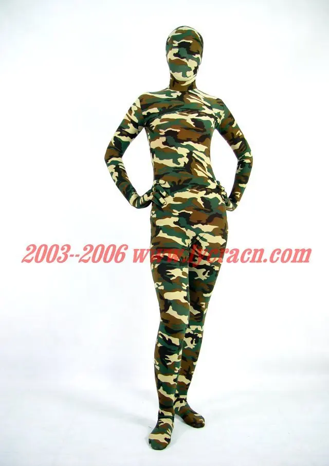 Custom Zentai Body Suit Crossdressing Camouflage Pattern 4 Types Catsuit Women Full Body Cat Suit Men Lycra Zentai Fetish Wear