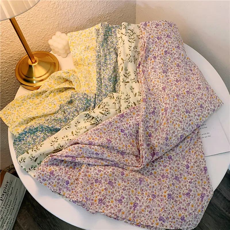 Women Skirts Chiffon Floral Printed 7-color Elegant A-line Ins Summer Chic Korean Style Sweet Girls Ulzzang All-match Faldas 