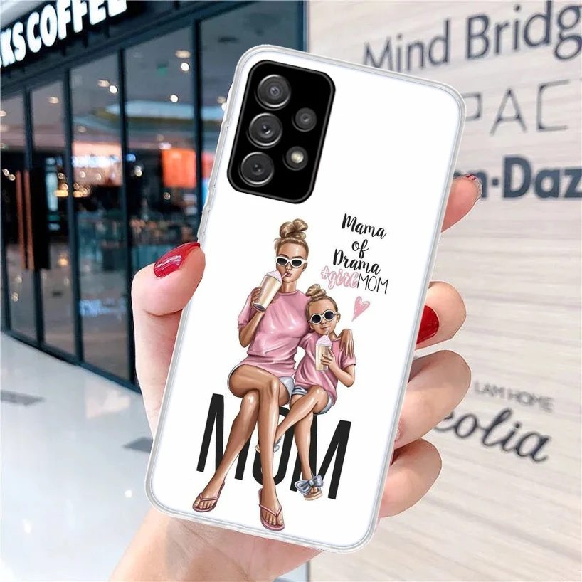 Baby Mom Girls For Samsung Galaxy A15 A14 A13 A12 A55 A54 A53 A52 Phone Case A32 A35 A34 A33 A25 A24 A23 A22 A04S A03S A02S Gala