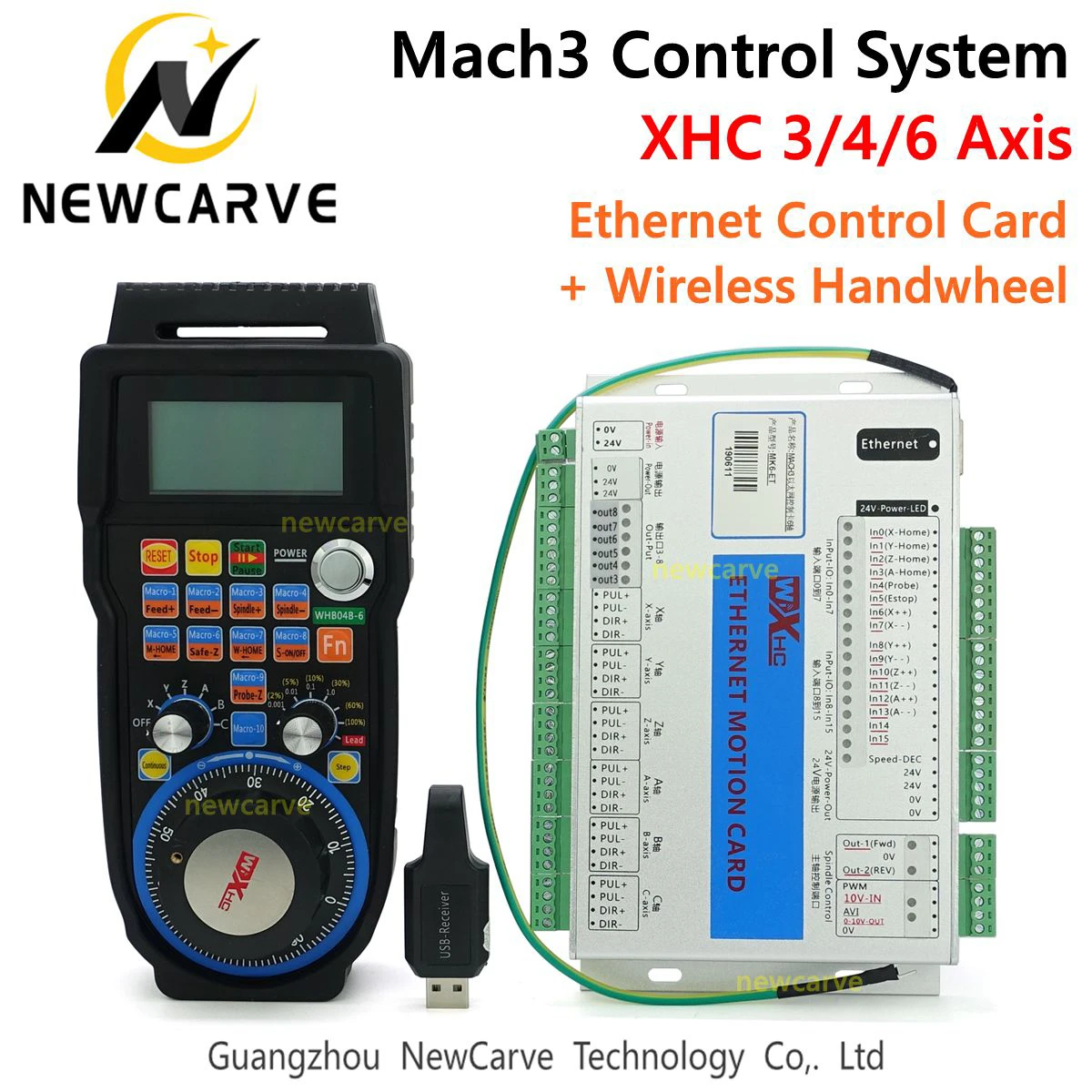 

Mach3 Controller Kit XHC 2MHz Ethernet Breakout Board 3 4 6 Axis Motion Control Card With MPG Wireless Pendant Handwheel WHB04B