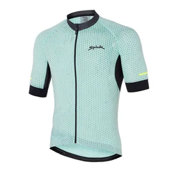 Spiukful-Men's Short Sleeve Bike Jersey, Breathable Bicycle Top, MTB Bike Clothing, Summer