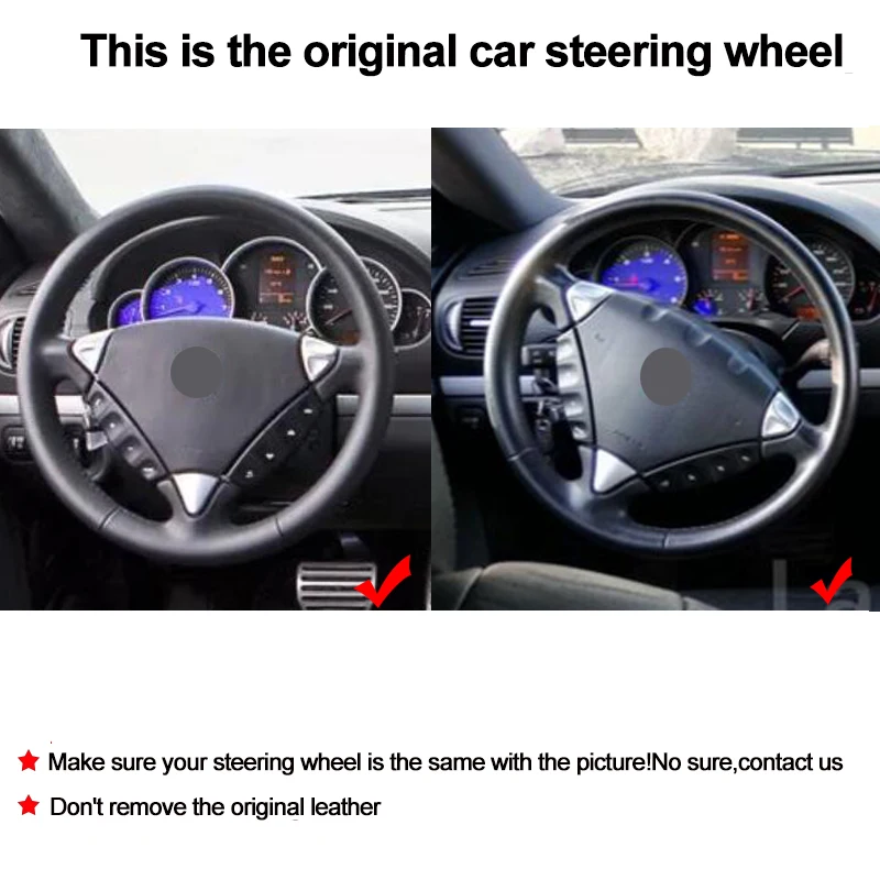 Hand Sew Car Steering Wheel Cover Leather Suede Wrap For Porsche Cayenne 2003 2004 2005 2006 2007 2008 2009 2010 Funda Volante