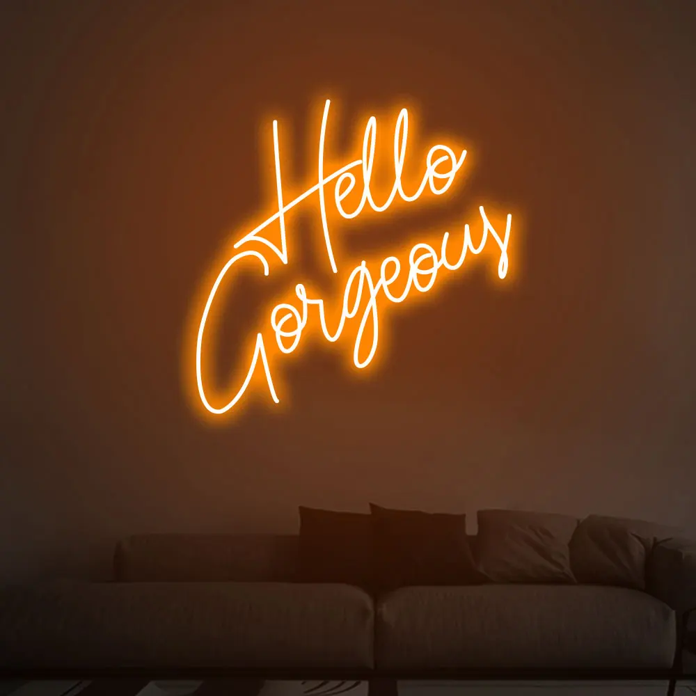 

"Holle gorgeous" Neon Sign Custom Neon Light Sign Led Custom Pink Light Neon Home Room Wall Decoration Ins shop decor