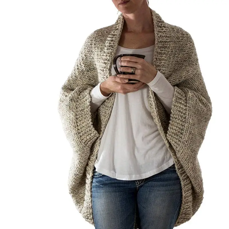 Sweater Women Sleeveless Knitted Shawl Loose Large Size Bat Sleeve Casual Jacket Autumn and Winter Hot Selling Women's Clothing