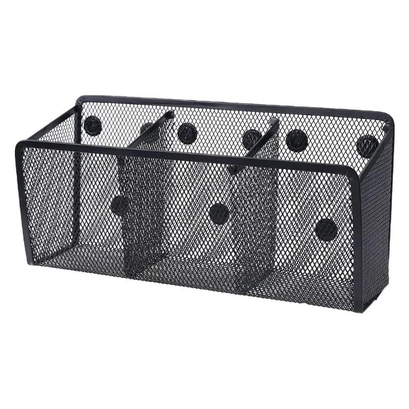 Metal rede de arame cesta magnética caixa de armazenamento quadro negro caneta giz lápis maquiagem
