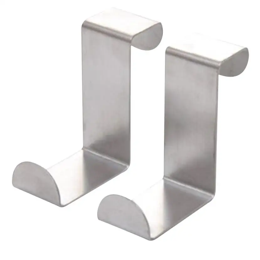 2Pc Door Hook Stainless Kitchen Cabinet Clothes Hanger Environmental Protection Home Accessories Free Shipping Items