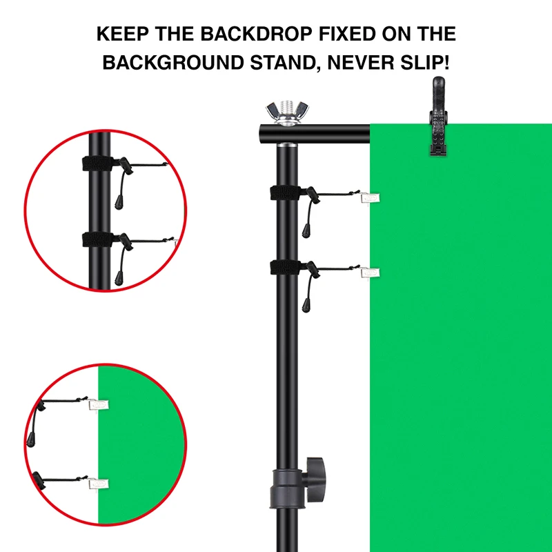 2.6/2.0*3M Background Stand Support Adjustable Crossbar Background Frame System for Portrait with 8 Background Clip Carrying Bag