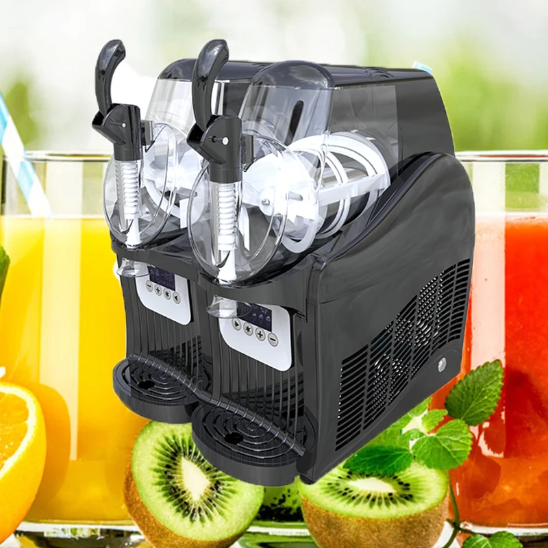 Commercial Double Tank Slush Frozen Drink Machine Smoothie Cold Drink Maker Ice Cream Maker 300W