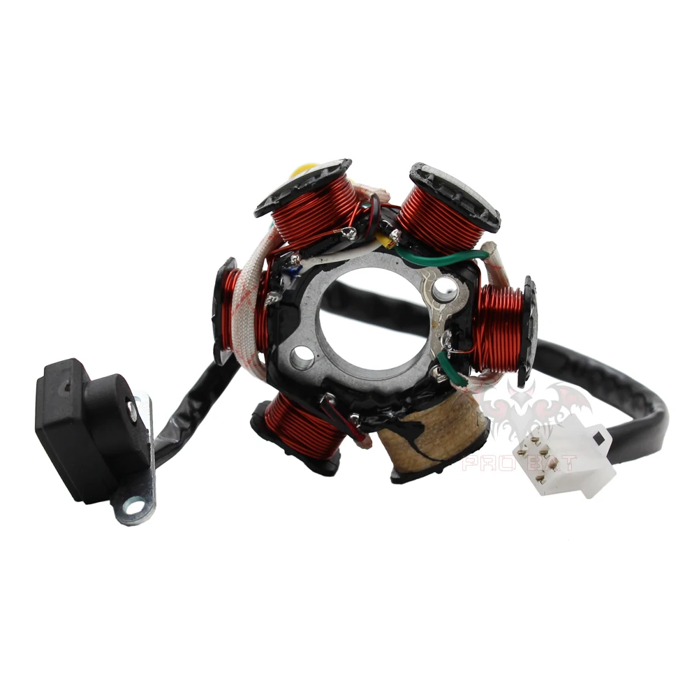 6 Pole Magneto Flywheel Stator For GY6 50cc 125cc 150cc PIT Quad Dirt Bike ATV Buggy Scooter Moped Jonway Lance ZNEN