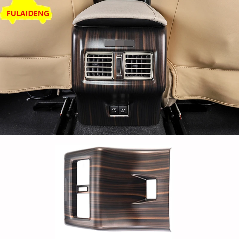 

For Toyota Camry 2018 Peach Wood ABS Interior Rear Air Vent Outlet Anti-kick Frame Cover Trim Car Styling Accessories