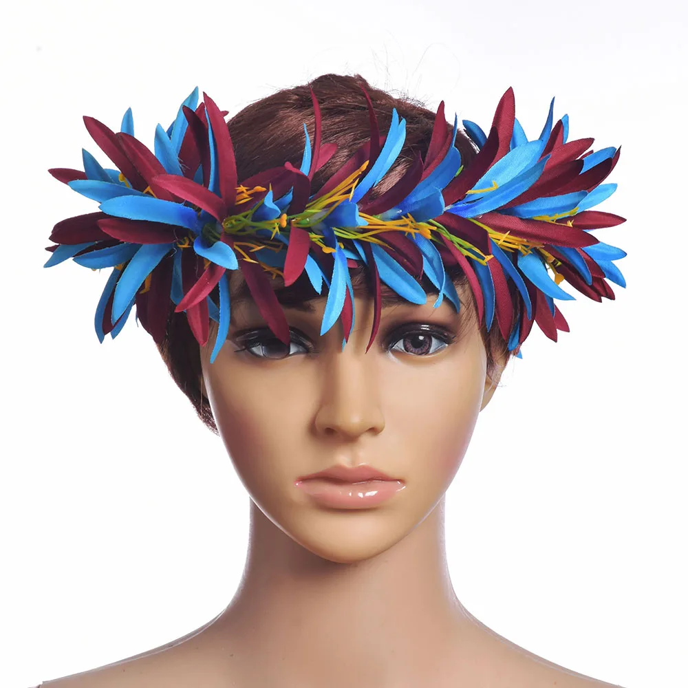 MIXED COLOR Free Shipping HL0004B-15 5Color 50Pcs/lot 50Cm Artificial Velvet Spider Lily Headband Hawaii Hula Girl Headwear