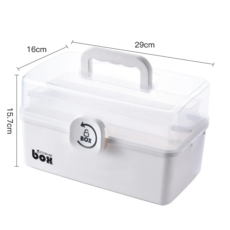 Large Capacity Family Medicine Organizer Box Portable First Aid Kit Medicine Storage Boxes Organizers Plastic Organizing Home